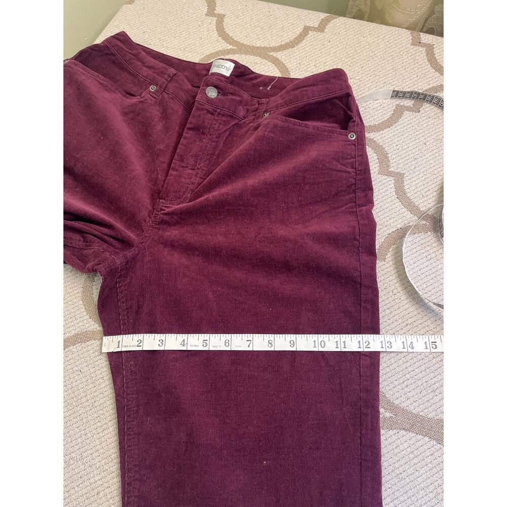 Chico’s Women's Burgundy Corduroy Pants Size 3 / 16 Tall Long - Picture 8 of 13
